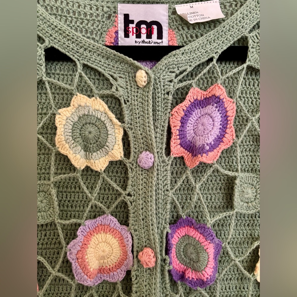 Vintage Granny Square Crochet Cardigan - Picture 3 of 9